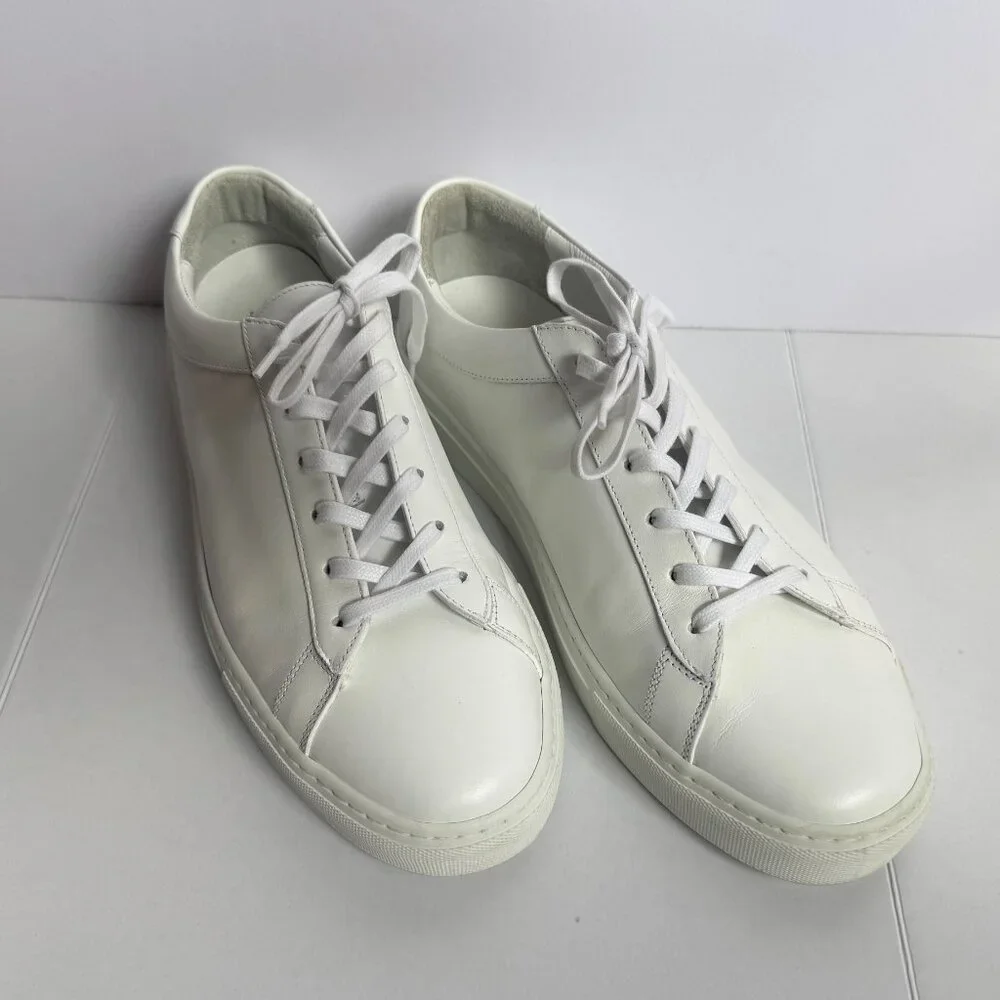 KOIO Men’s Capri Leather Low Top Sneakers White Size 43 w/ storage bag - Picture 11 of 12